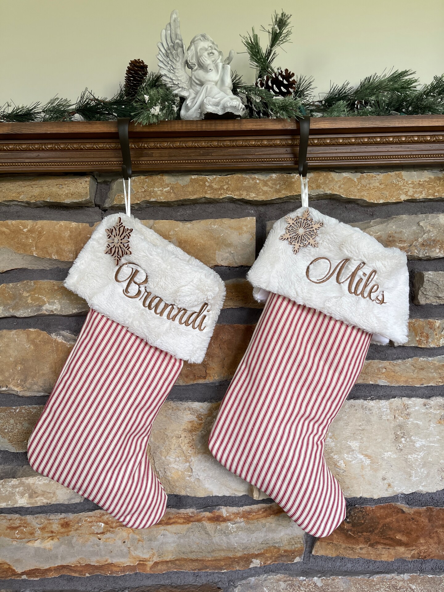 Red and White Candy Stripe Christmas Stockings with Personalized Touch product 7
