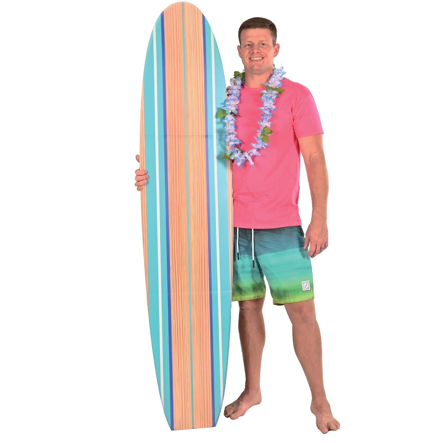 4 Pack Beistle Luau Party Surf Board Stand-Up Decoration