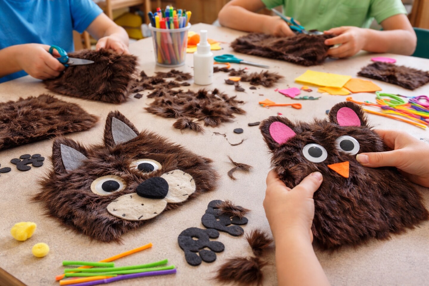 Dark Brown Craft Fur Sheet 10 x 10 Inches | Faux Fur Fabric for Crafts, Costumes & Classroom Projects