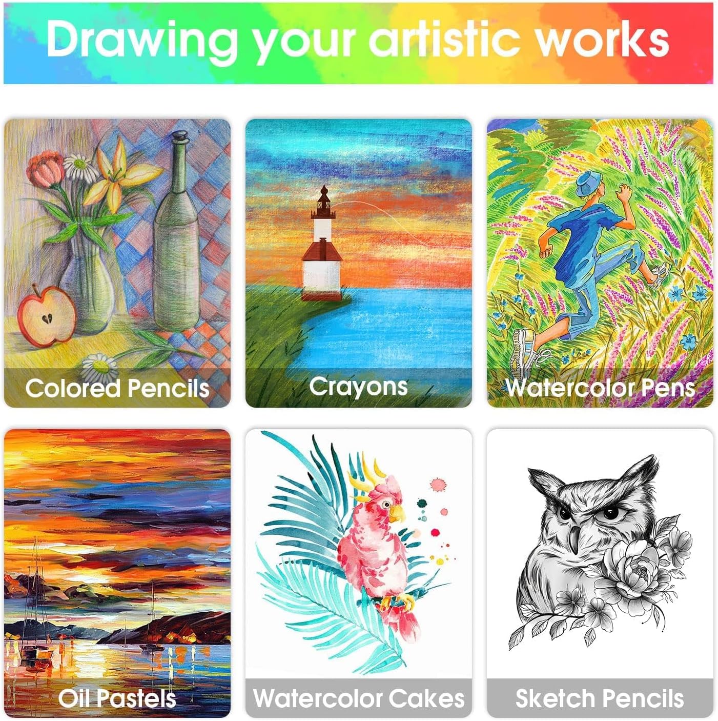 2 Pack Art Kit, Drawing Painting Art Supplies for Kids Girls Boys Teens