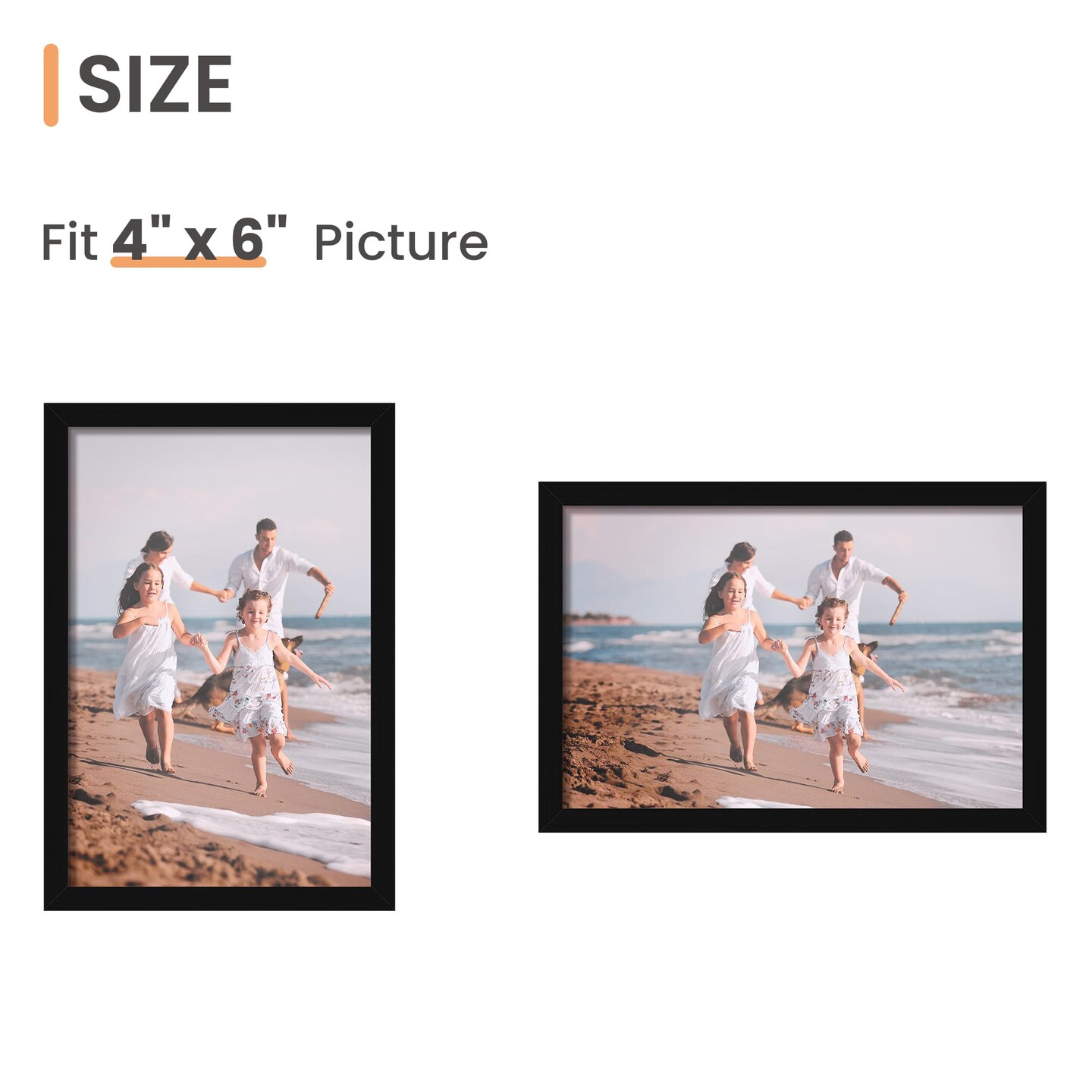 4x6 Picture Frame Set of 3, Made of High Definition Glass for 4 x 6, Wall and Tabletop Display Thin Border Photo Frames for Home D&#xE9;cor, Black
