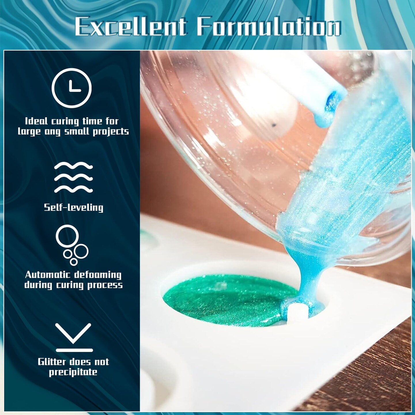 16OZ Epoxy Resin Kit-Crystal Clear Resin and Hardener Resin Epoxy kit,No Yellowing, No Bubbles Casting Resin Perfect for Jewelry Making Molds Crafts DIY 1:1 Ratio&#xFF08;8OZx2