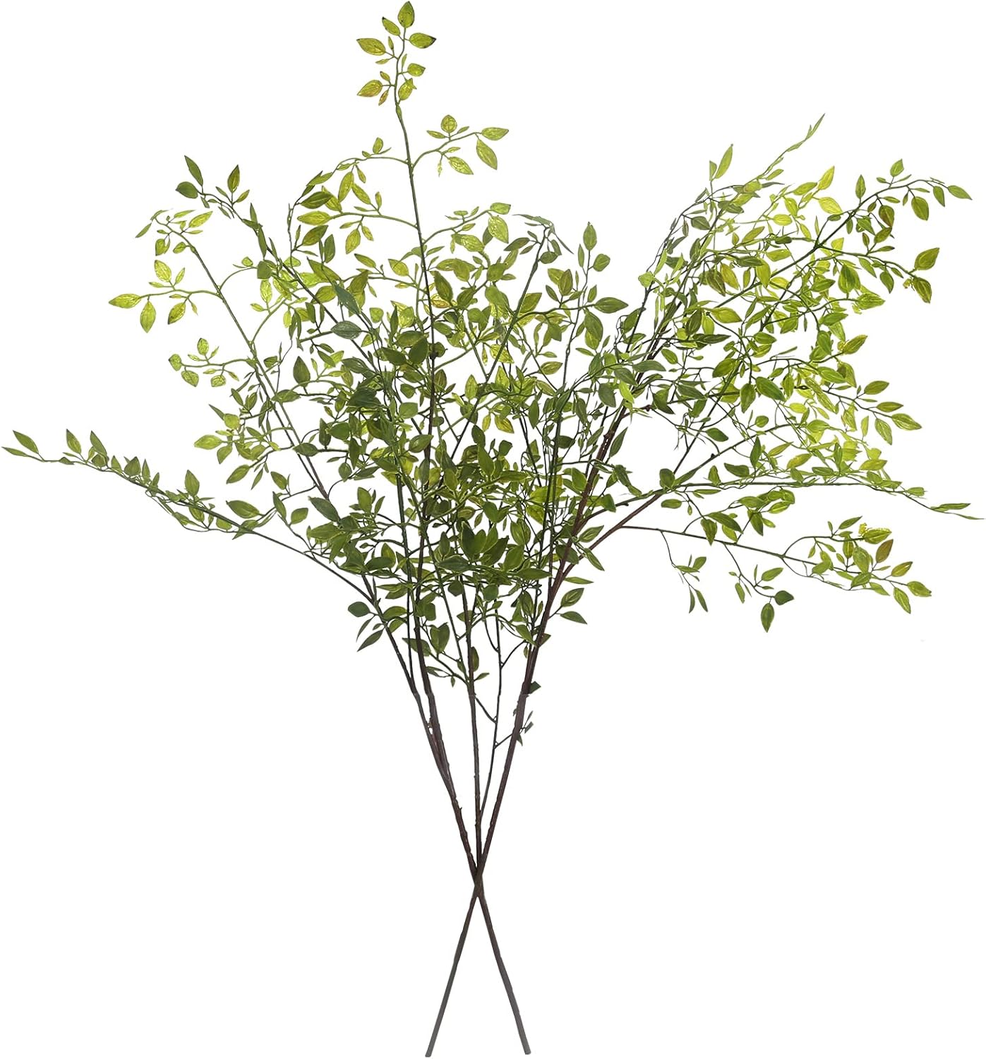 Artificial Plants,2PCS 43.3" Green Nandina Faux Branches for Vase,Artificial Plants for Shop Garden Office Home Décor