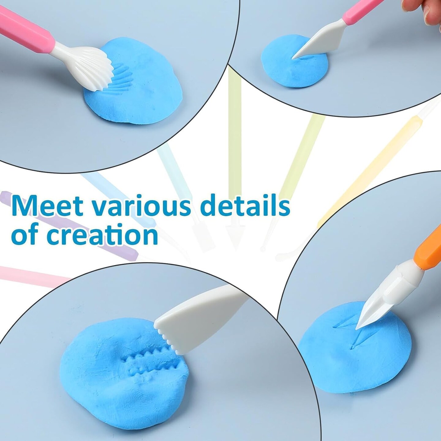 9PCS Clay Sculpting Tools Kit - Easy to Use Double-Ended Polymer & Pottery Carving Set with Comfortable Grip Tools for Clay Sculpey & Modeling Clay Ideal for Kids and Adults