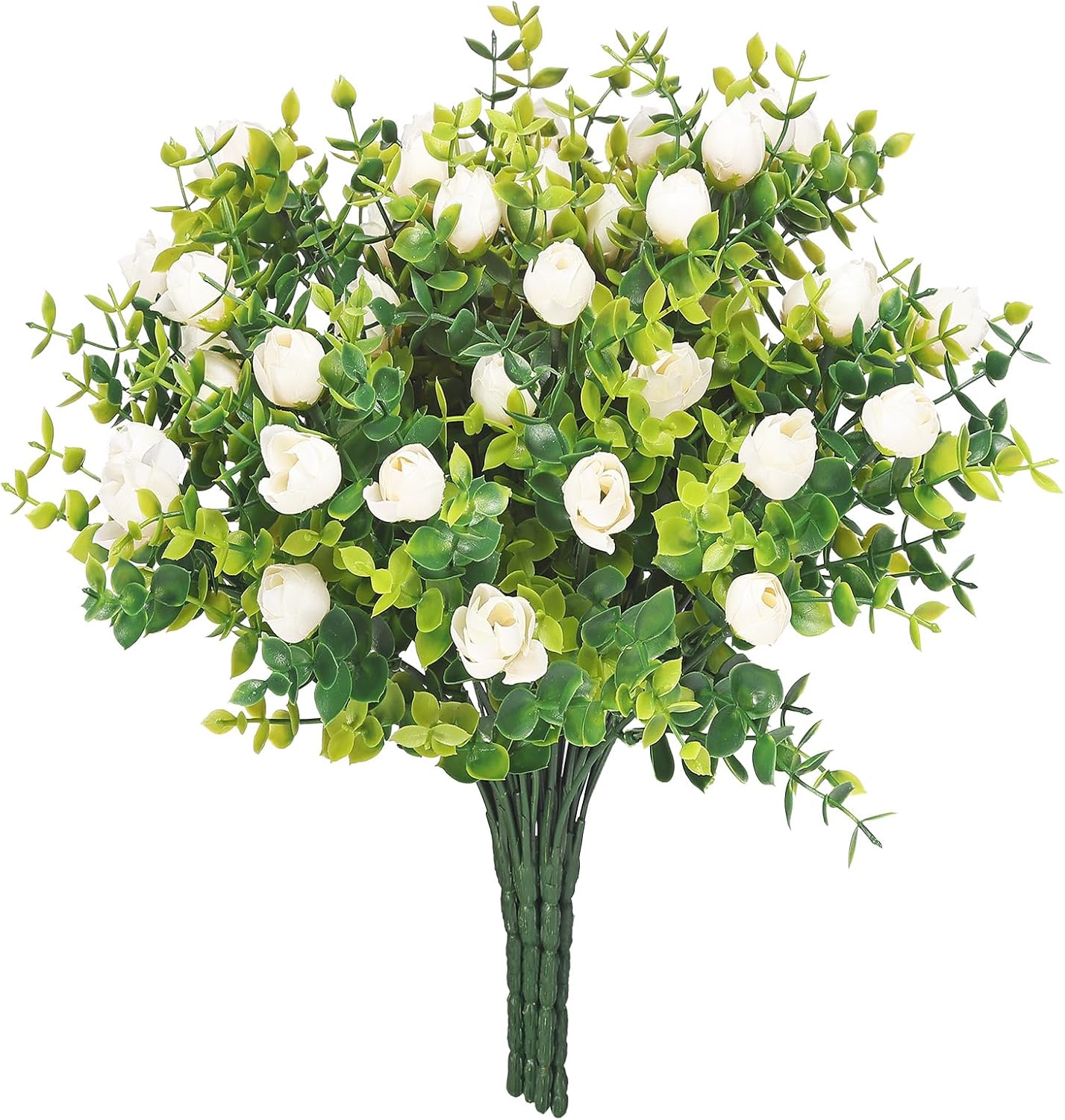 6 Bunches Artificial Eucalyptus Fake Greenery Boxwood Stems Fake Flowers Fake Plants Artificial Greenery Artificial Plants &#x26; Flowers Faux Flowers Outdoor Fake Plants Spring Decoration