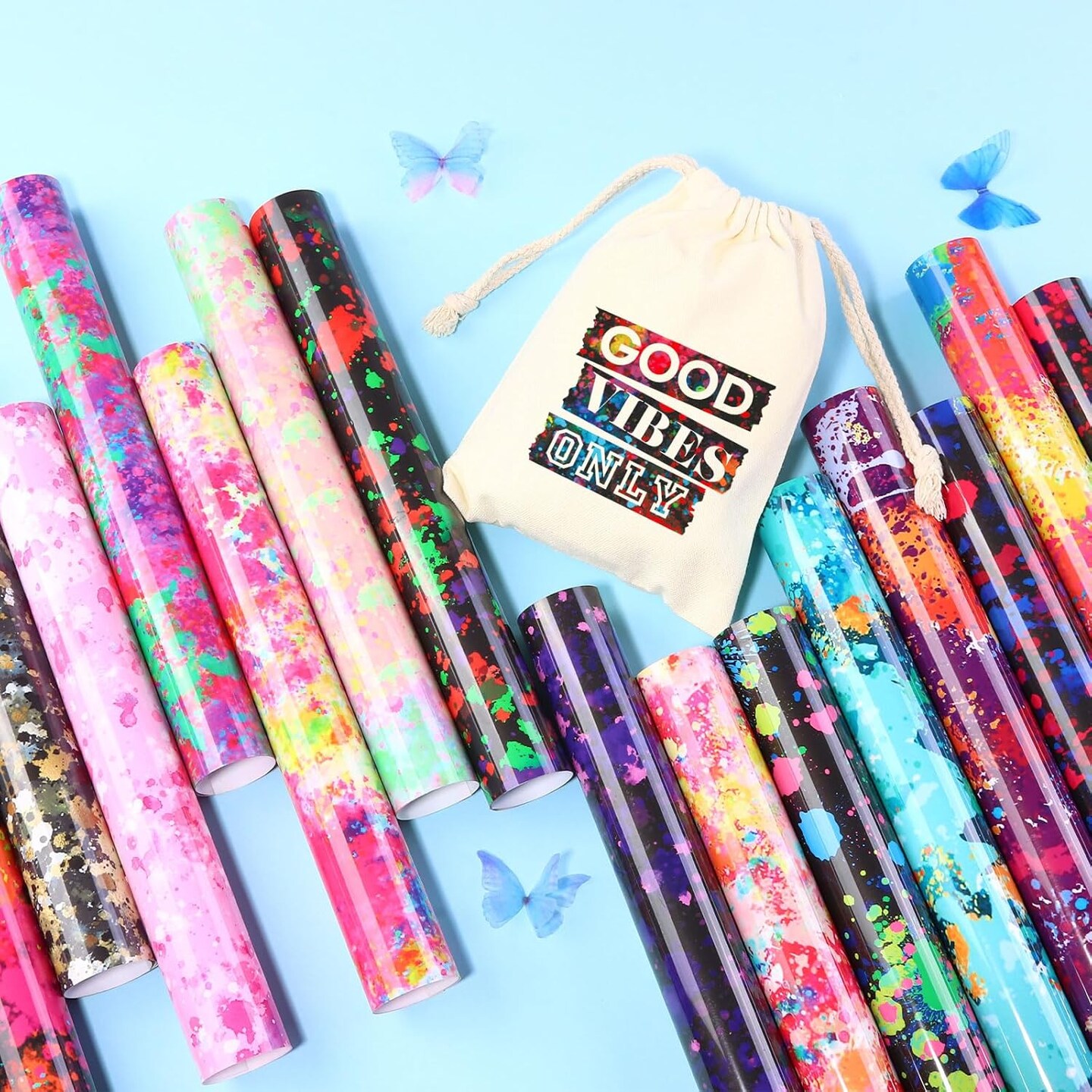 16 Sheets 10x12 Inch HTV Ink Watercolor Iron On Vinyl for T-Shirts Hats Clothes,for Cricut