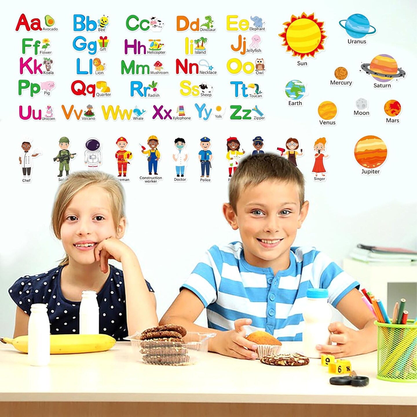 Alphabet Wall Decals for Kids Room