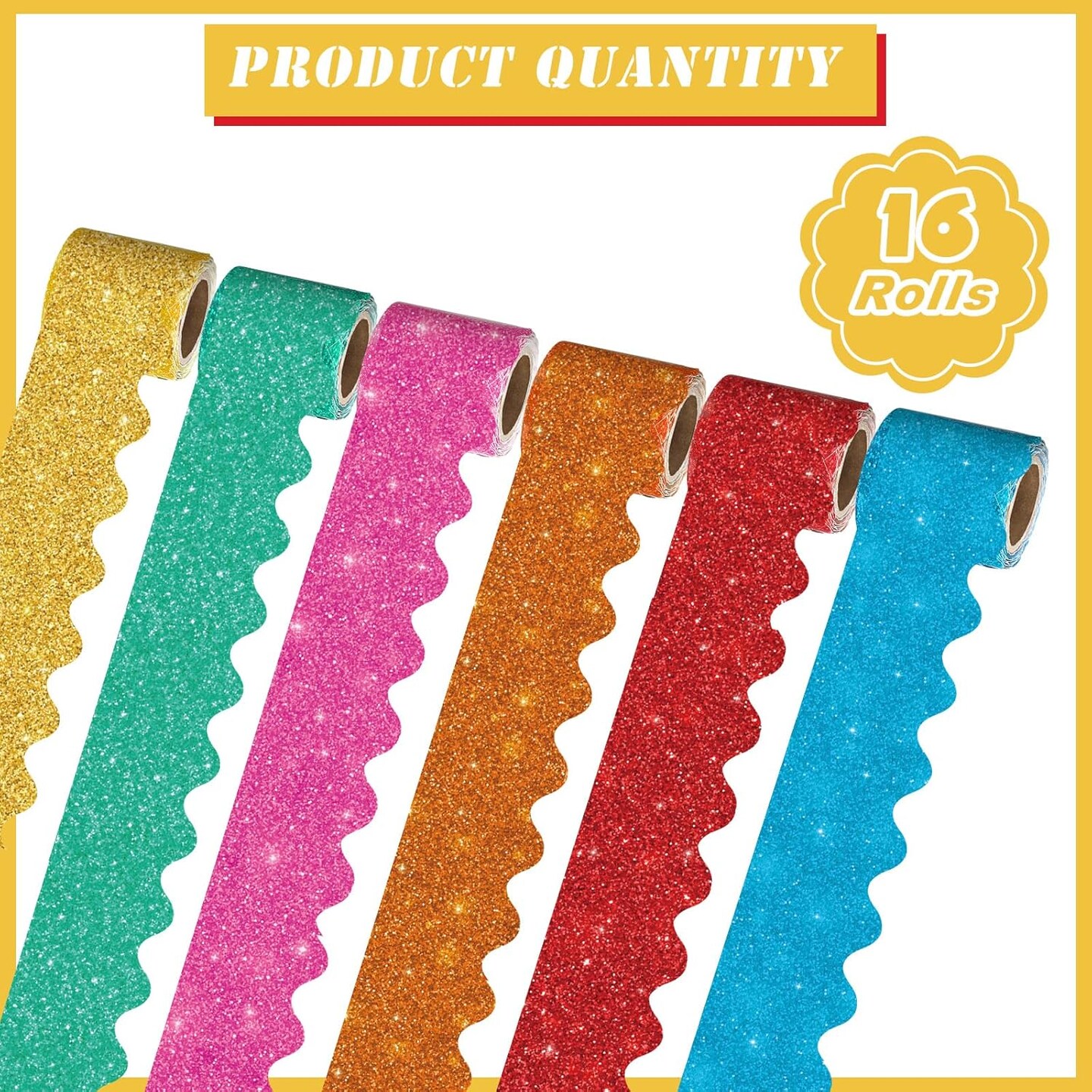 16 Rolls 263 ft Bulletin Board Borders (Cute Color) 199.2"L x 2.3"W