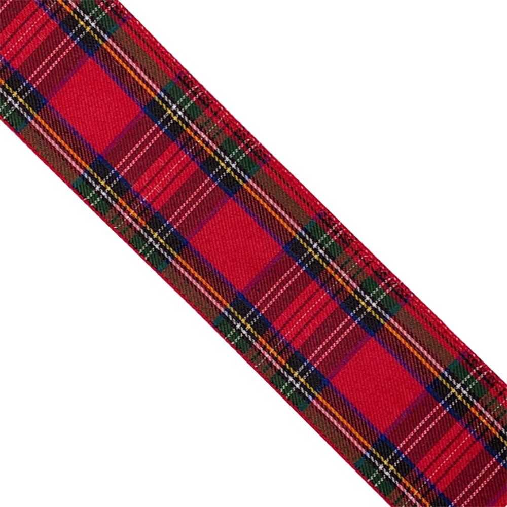 Designer&#x2019;s Shop WR 63-5187 Holiday Tartan Plaid Wired edge ribbon 2.5&#x201D; x 10 yard For DIY crafting, Home D&#xE9;cor, tree wreath decorating