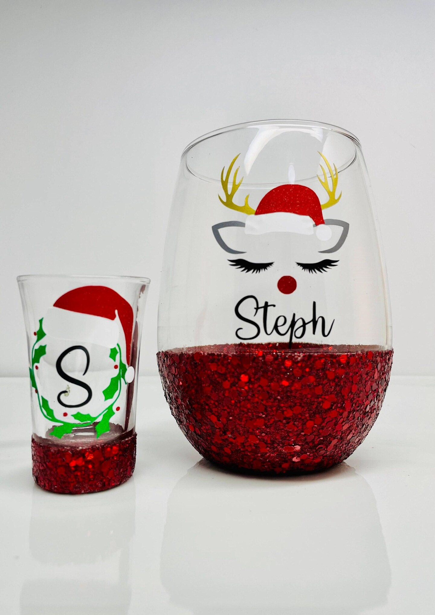 Personalized wine lovers gift Dragon wine glass clear stemless wine glasses online Set of two