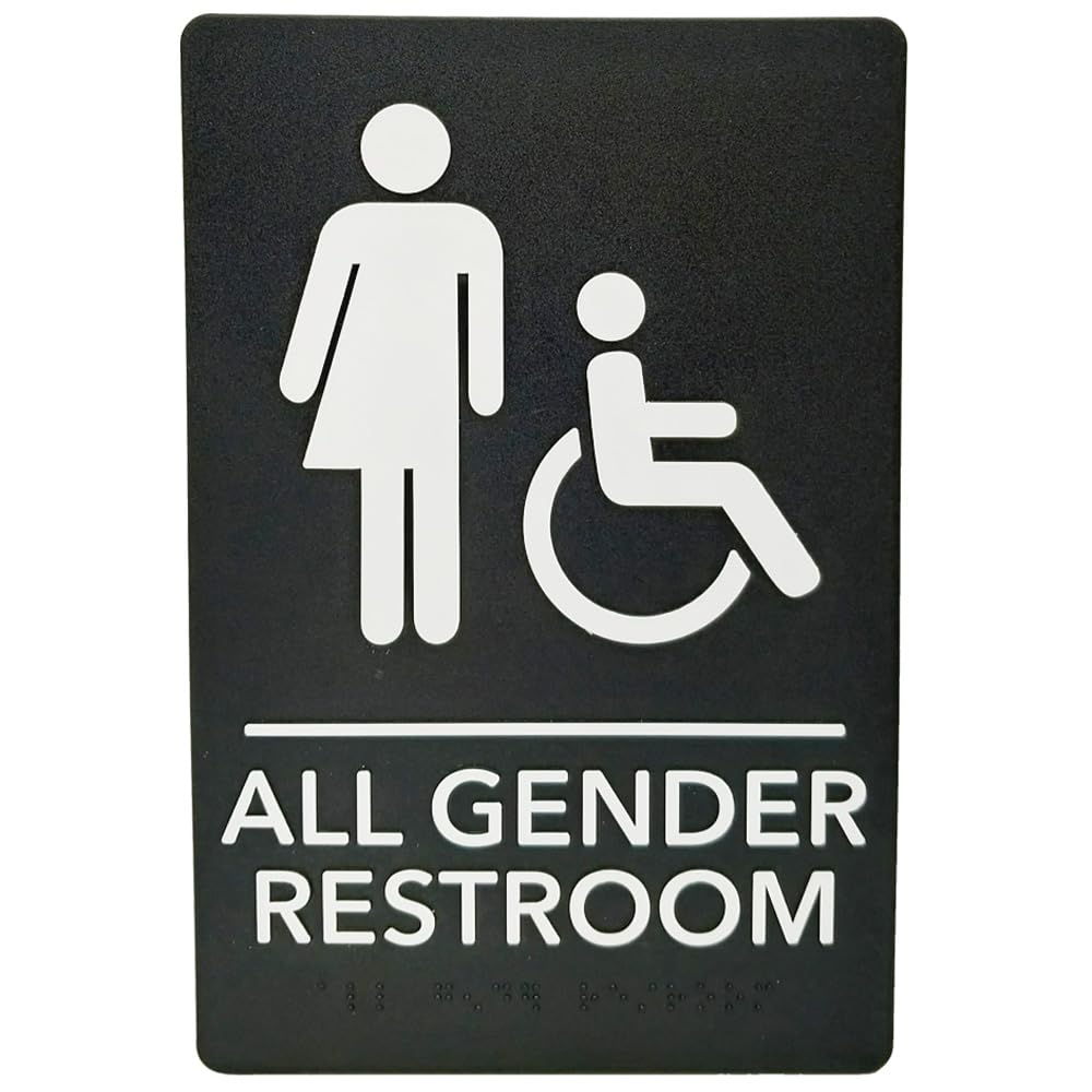 ADA-Compliant Wayfinding Signs – Durable, Non-Glare, Scratch-Resistant & Ready to Install. Featuring Grade 2 Braille & Raised Tactile Text, These Premade Signs Ensure Easy Compliance for Businesses 2 Pack