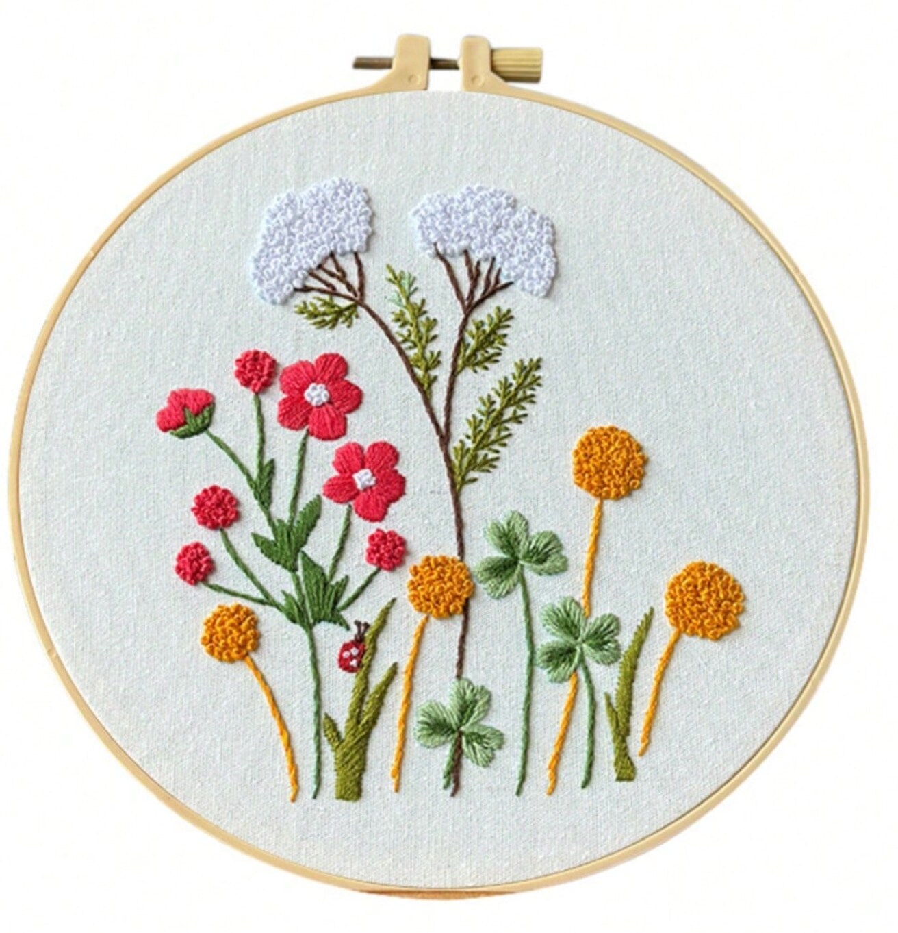 3-Pack Beginner Embroidery Kit – Threads, Bamboo Hoops & Floral Patterns for DIY Needlepoint Crafts