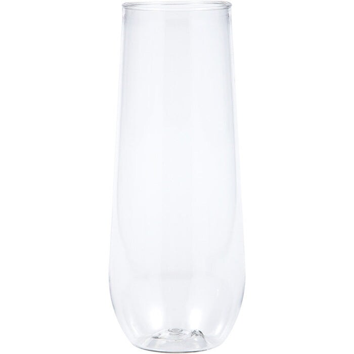 Clear Plastic Champagne Flutes, 9 Oz (4/Pkg)