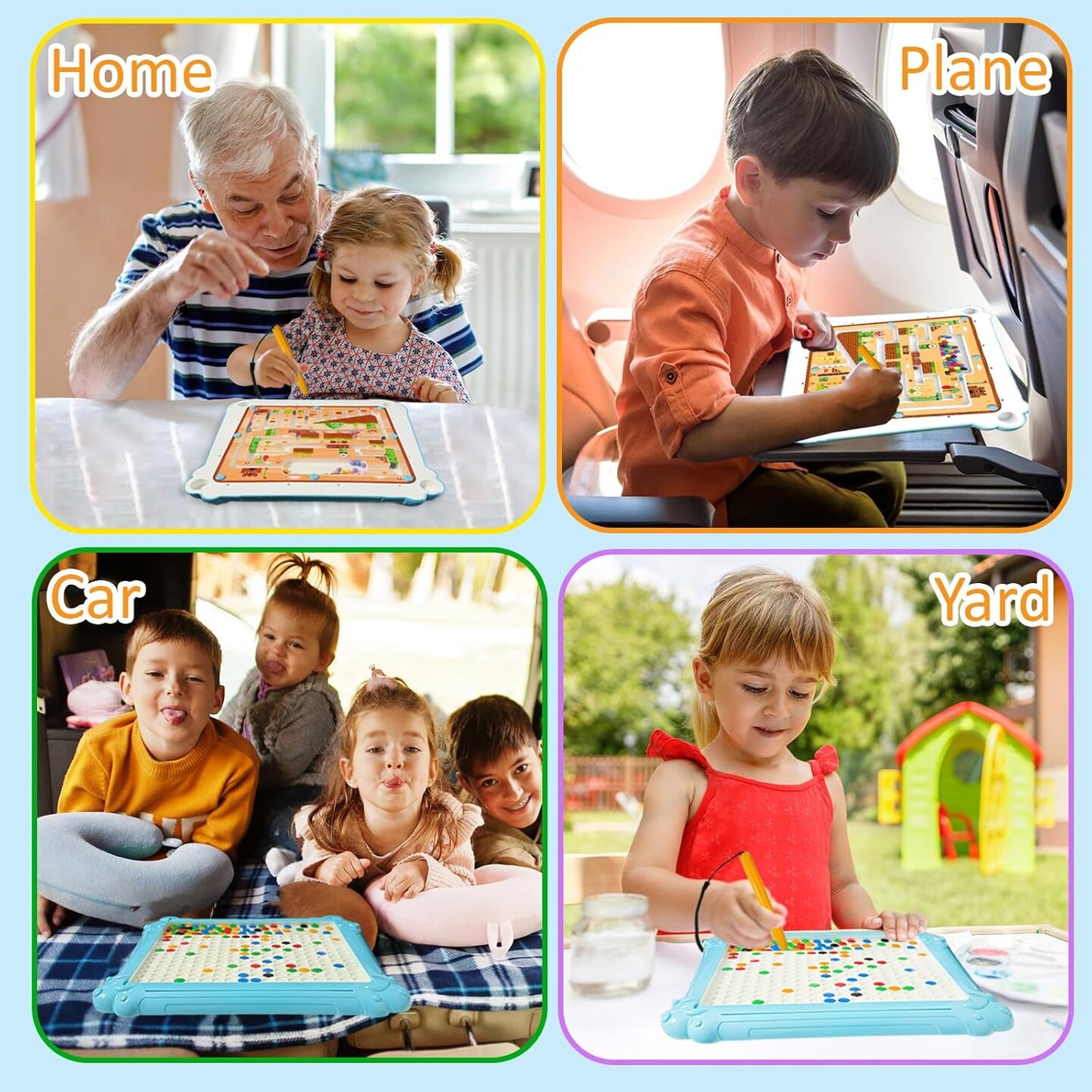 2 in 1 Magnetic Color and Number Maze - Magnetic Drawing Board for Kids Toddler, Montessori Toy for 3+ Year Old, Educational Preschool Learning Car Travel Toy for kid age 4 5 6 Girl Toy Boy Gift