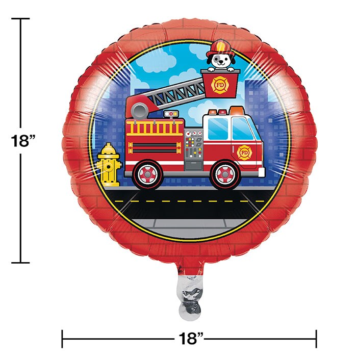 18&#x22; Fire Truck Metallic Balloon