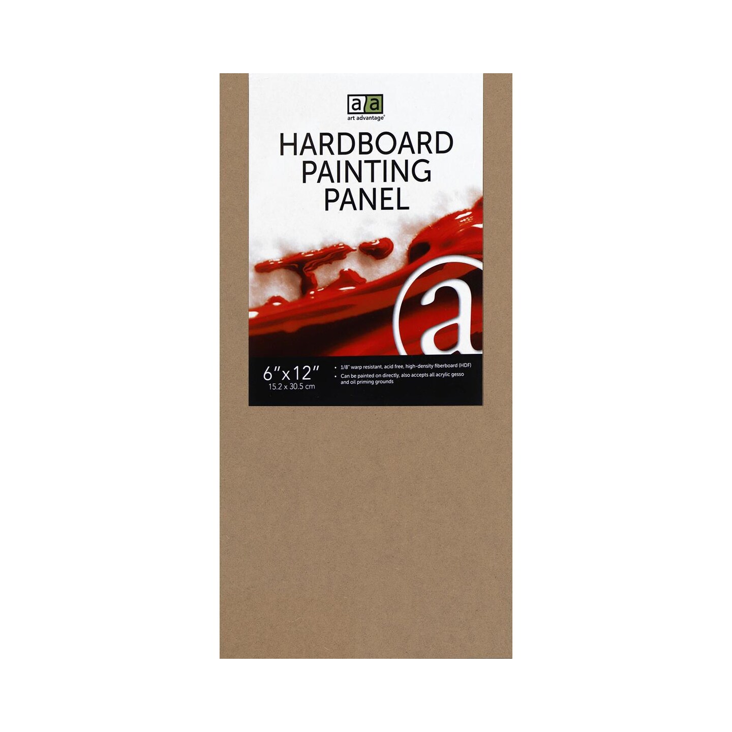 Art Advantage Hardboard Painting Panel 6x12 – MDF Art Board for Artists, Durable Hardboard Panel, Smooth Surface Wood Board for Acrylic, Oil, and Mixed Media Painting