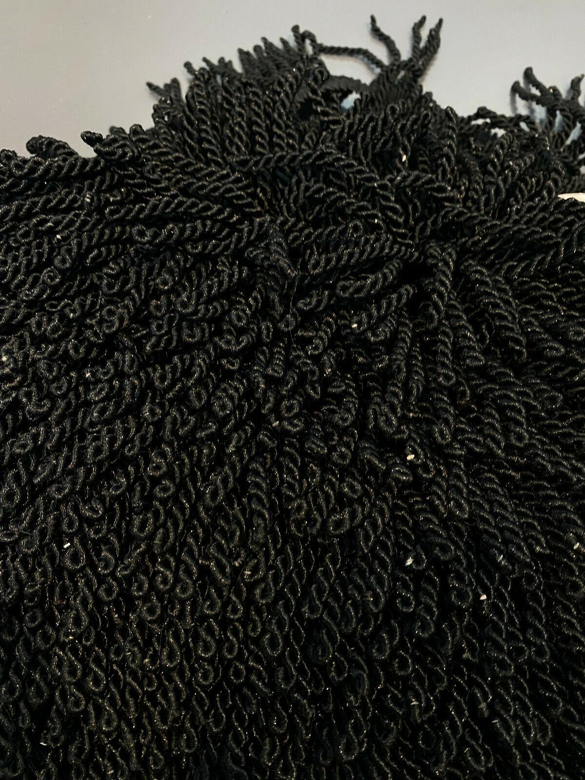 1 Yard Black Bullion Fringe Trim for Upholstery and Curtains 4 Inch Long