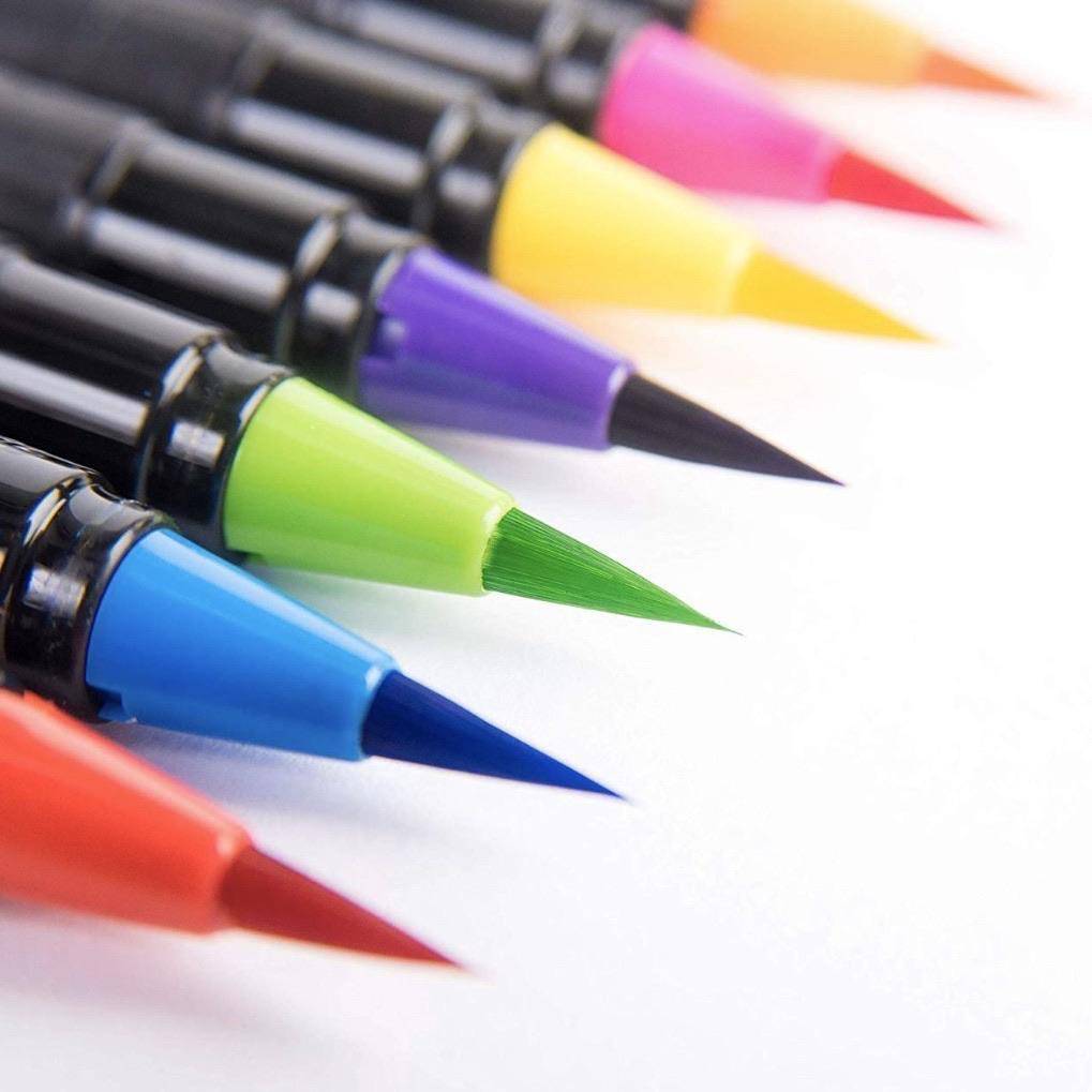 KINGART® PRO Real Brush Watercolor Pens, Set of 48 Unique Colors for Creating Illustrations, Calligraphy, and Watercolor Effects