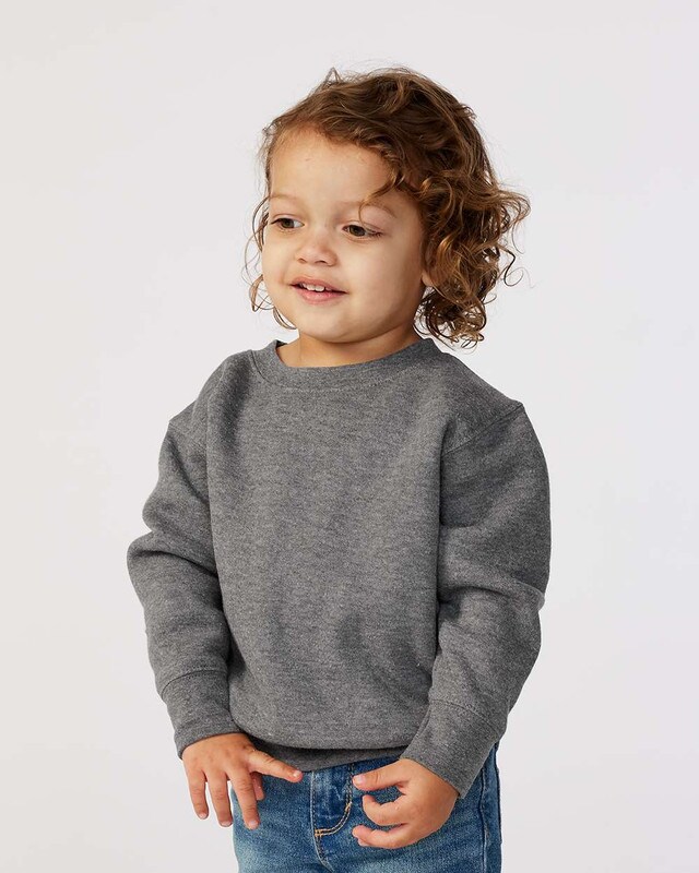Rabbit Skins® Toddler Classic Crewneck Long Sleeve Fleece Sweatshirt