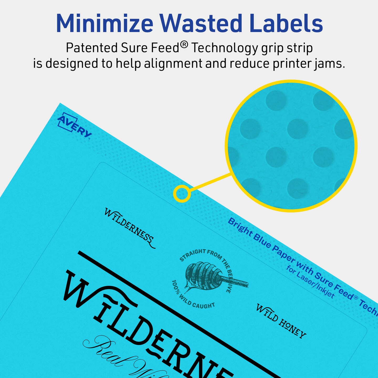 Avery Bright Blue Paper Labels, 5&#x22; x 6&#x22; Rectangle