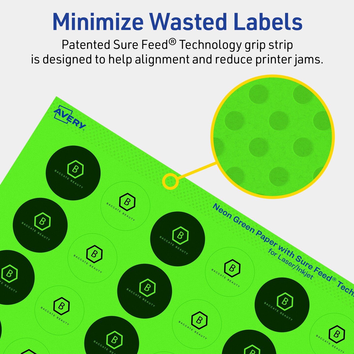 Avery Neon Green Paper Labels, 1&#x22; Diameter Round
