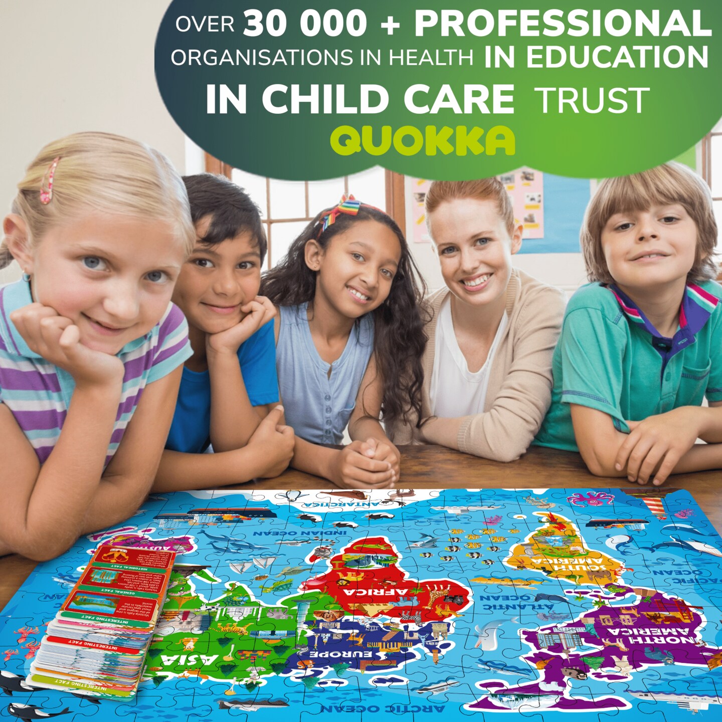150 Pcs Jigsaw Puzzles 50 Cards For Kids | World