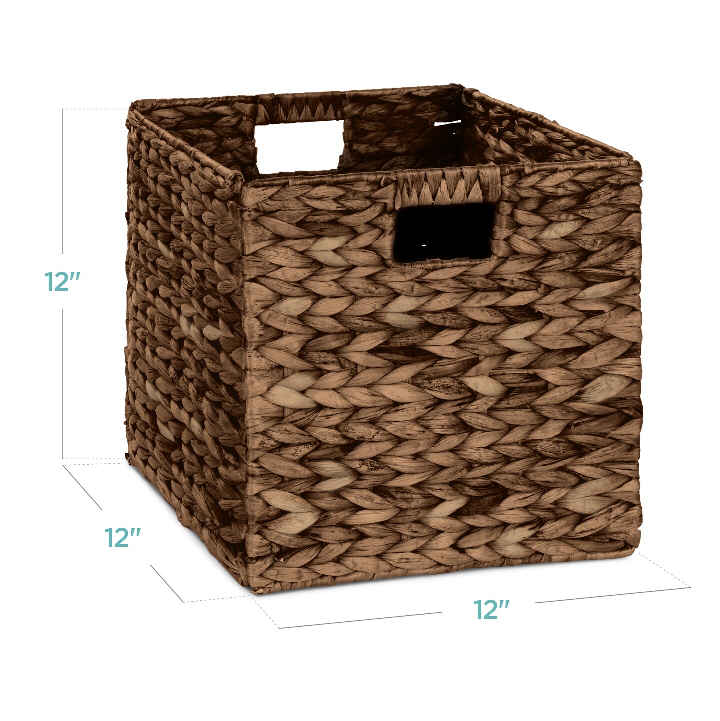 Best Choice Products 12x12in Hyacinth Baskets, Set of 5 Multipurpose Collapsible Organizers w/ Inserts