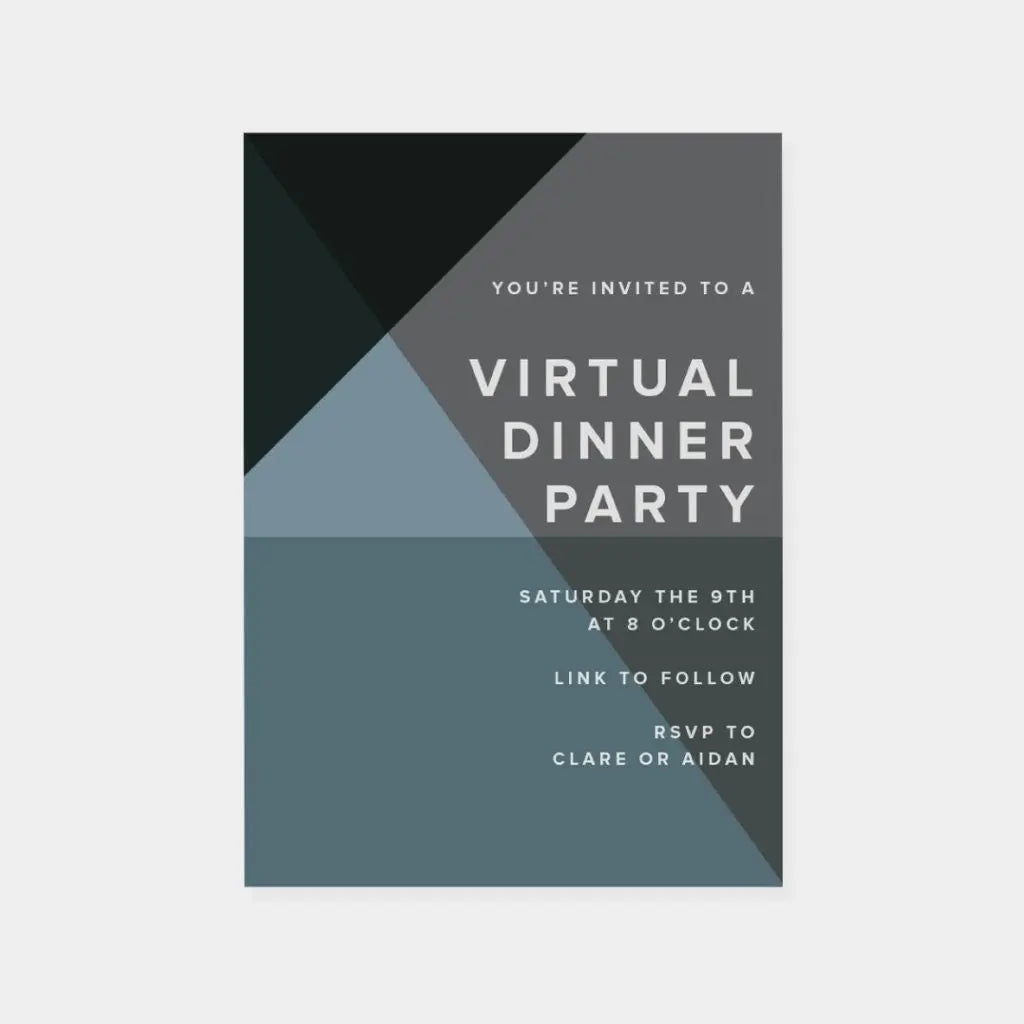 Blue Gray Color Block Event Invitation