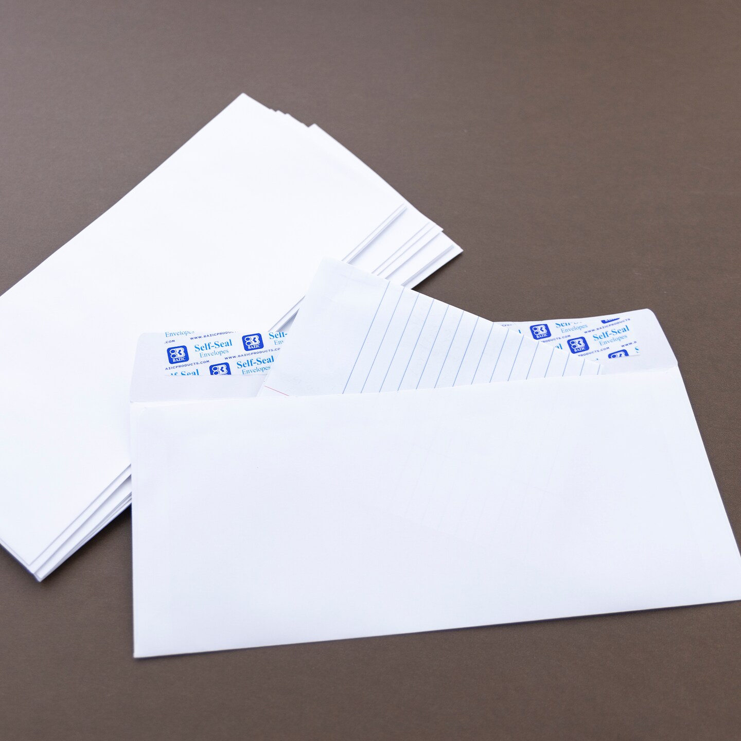 BAZIC #10 Self-Seal White Envelope (50/Pack)
