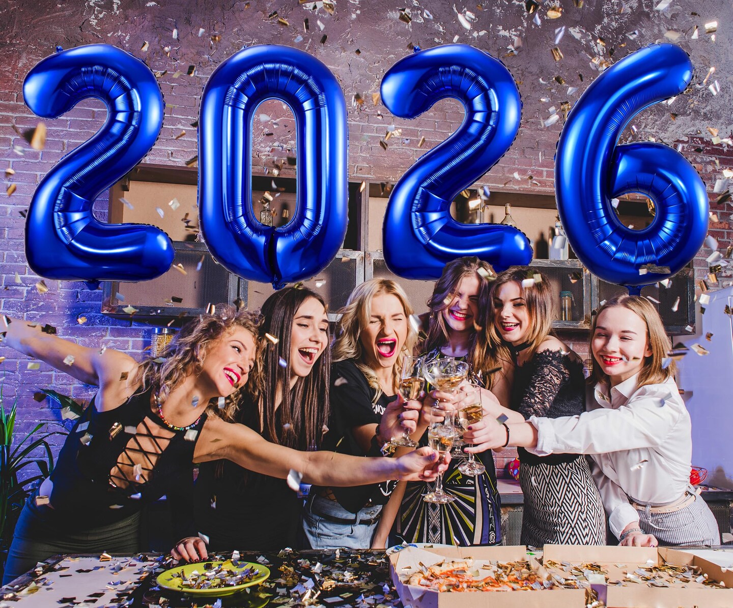 2026 Navy Blue Balloons, 40" Large Navy Blue 2026 Balloons Helium Mylar Foil Balloons for 2026 New Year Christmas Graduation Party Decoration