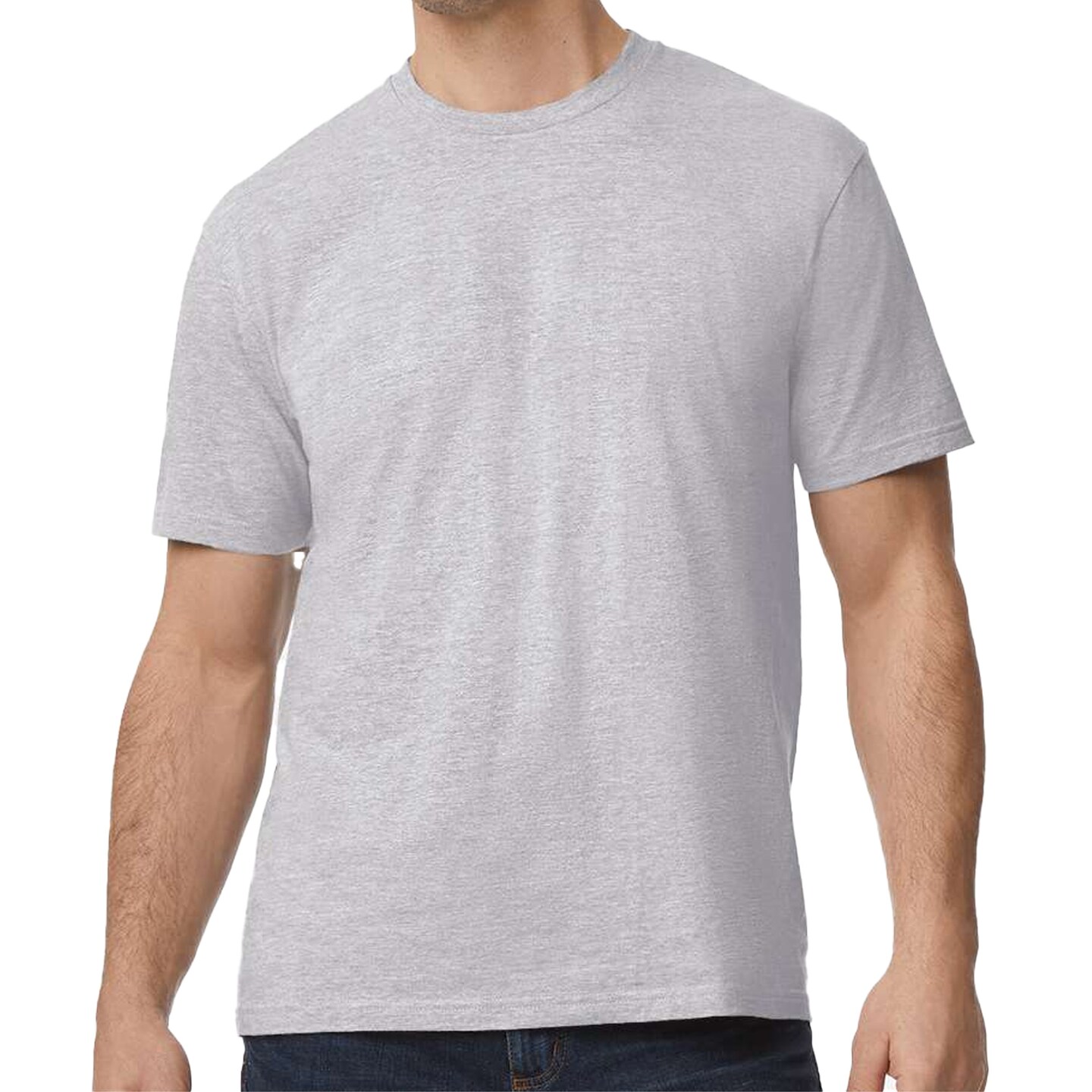 Gildan Softstyle Midweight T-Shirt Bundle, Sport Grey Unisex Short Sleeve Crewneck Blanks for DIY Printing