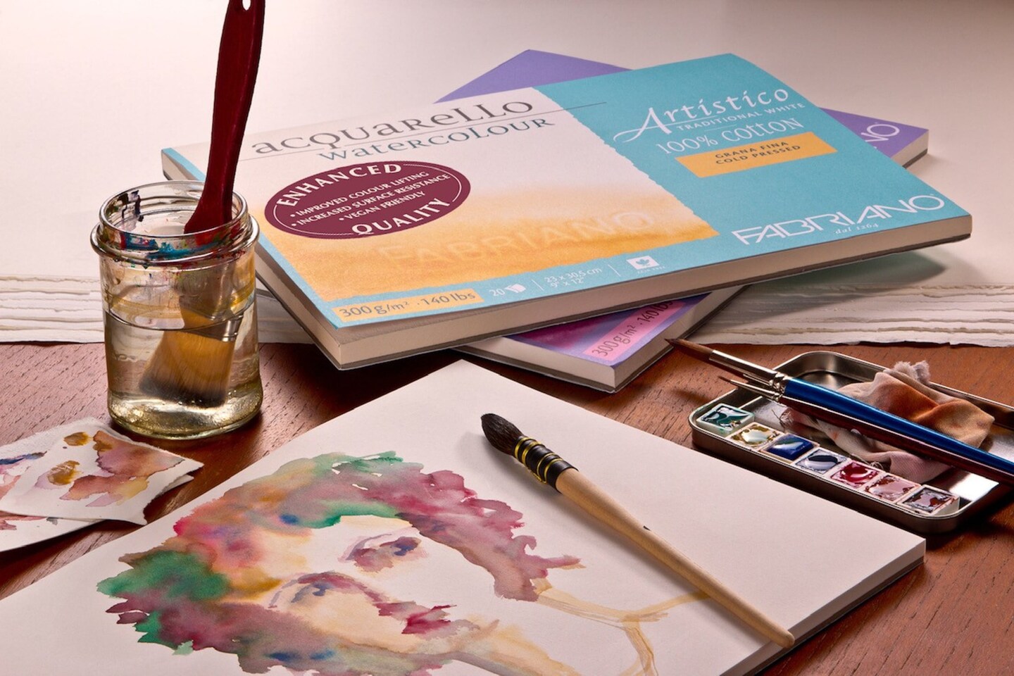 Fabriano Artistico Traditional White Watercolor Block, 140 lb./300 gsm