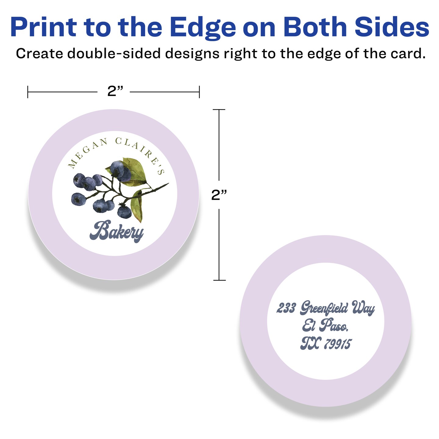 Avery Printable Matte White Cards with Sure Feed, 2" Diameter Round
