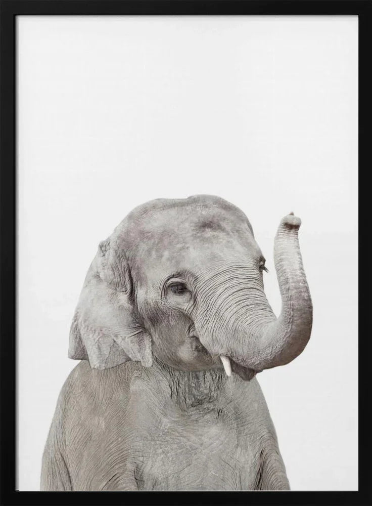 Framed Baby Elephant Art by Kathrin Pienaar - 24x36 Wall Decor for Home or Office