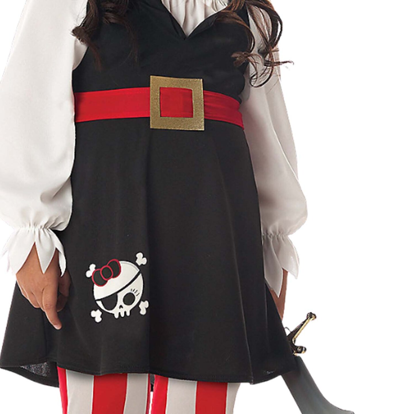 Precious Lil Pirate Costume with Dress Bandanna and Striped Leggings for Toddler