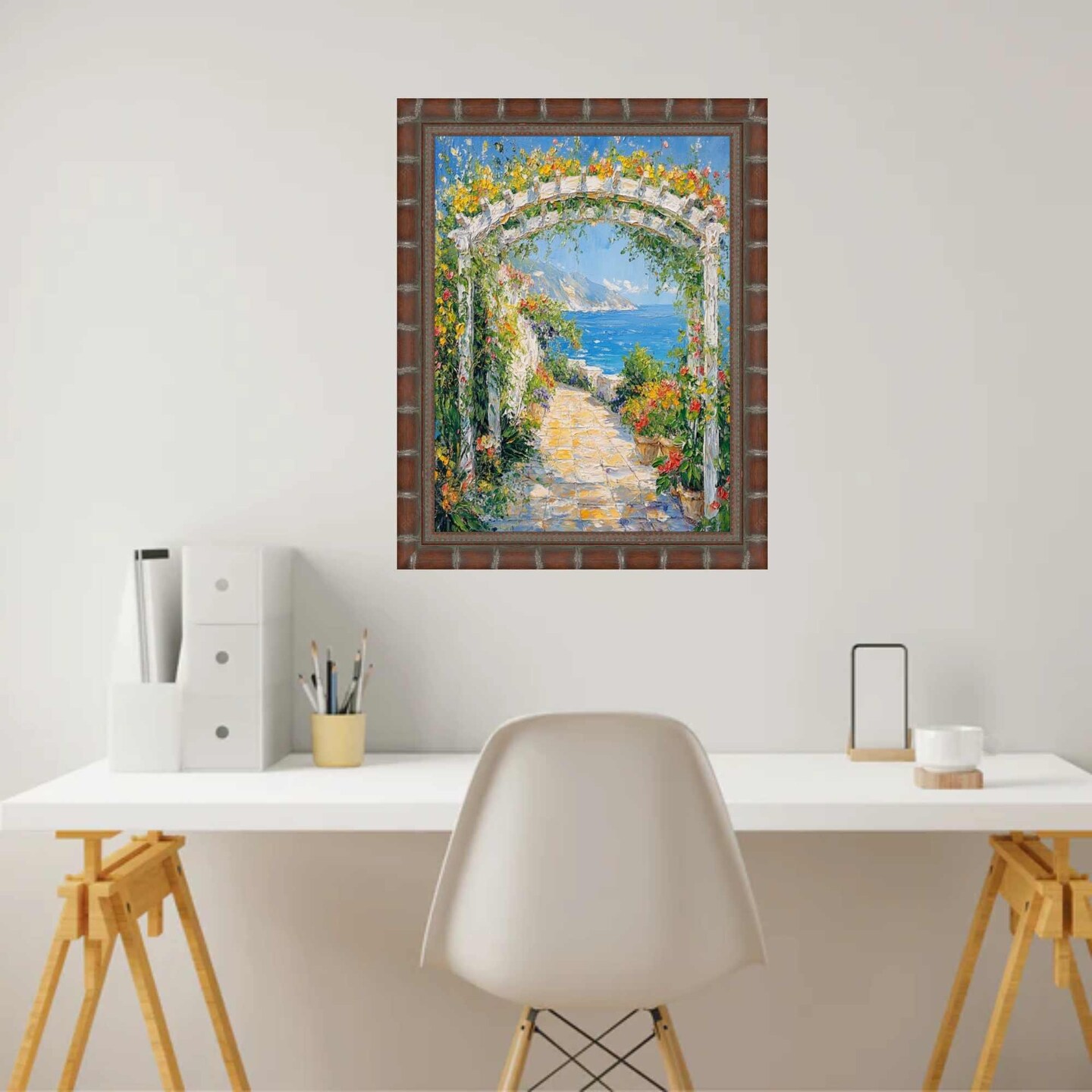 Boho Dark Brown Bamboo Picture Frame 27x40 frame