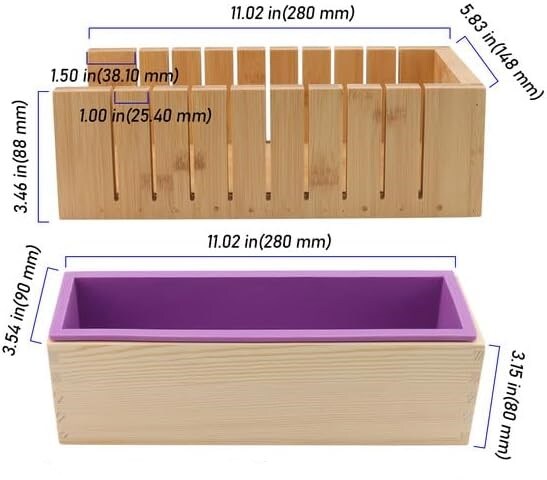 Soap Making Kit, Wooden Soap Cutter, Slicer, Soap Making Supplies, Silicone Soap Molds with Wavy &#x26; Straight Scraper