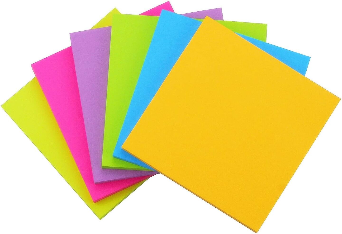 Sticky Notes 6 Bright Color 6 Pads Self-Stick Notes 4 in x 4 in, 70 Sheets/Pad