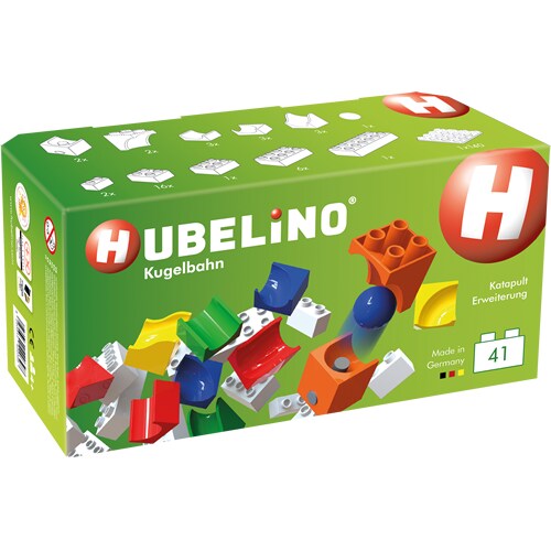 Hubelino Marble Run Catapult Expansion Set - 41 Pieces - STEM Toys for 4+ - Made in Germany - Award-Winning Marble Race Track