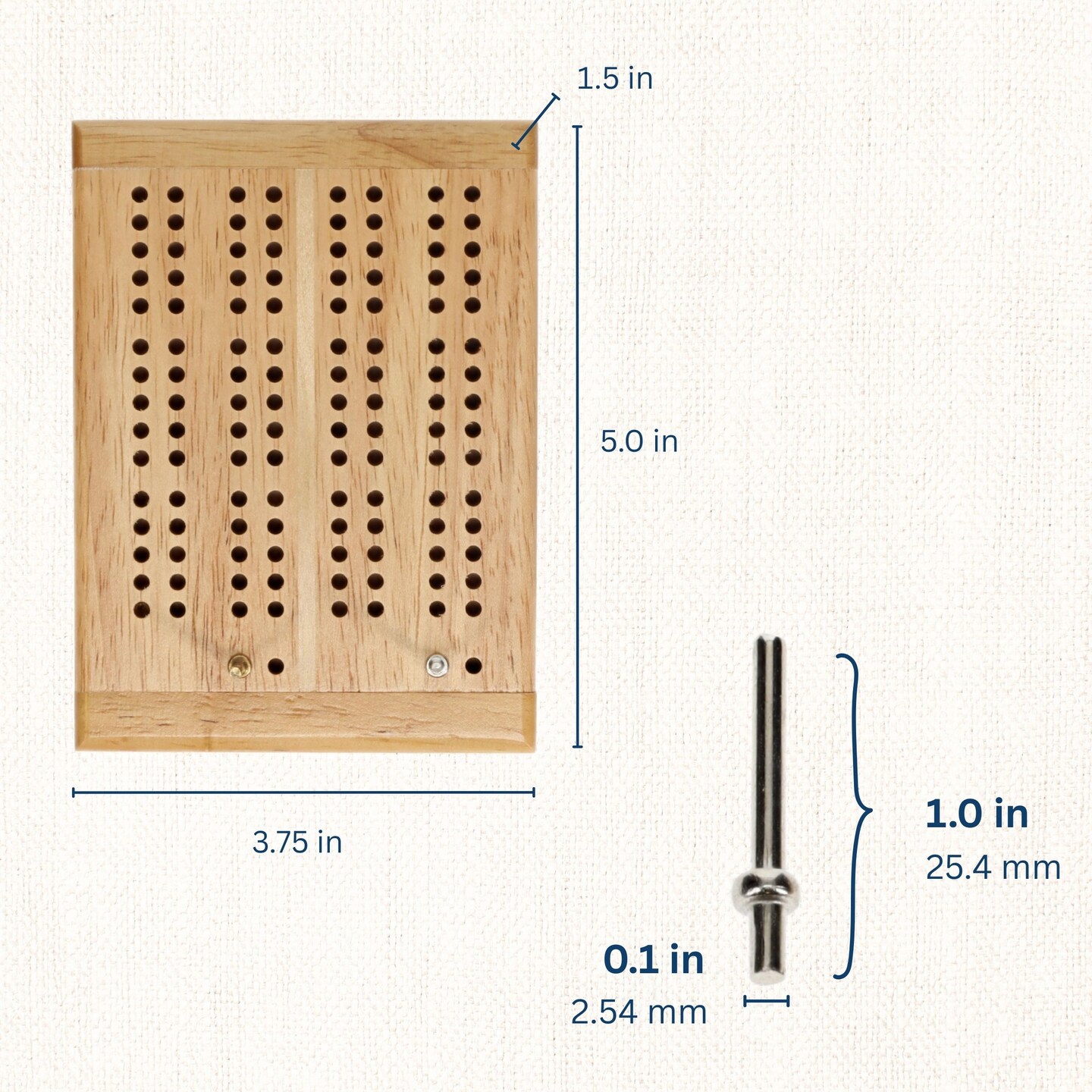 WE Games Mini Travel Cribbage Set - Solid Wood 2 Track Board with Swivel Top and Storage for Cards and Metal Pegs