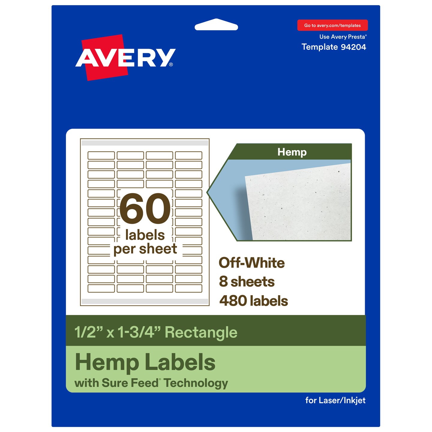 Avery Rectangle Hemp Labels