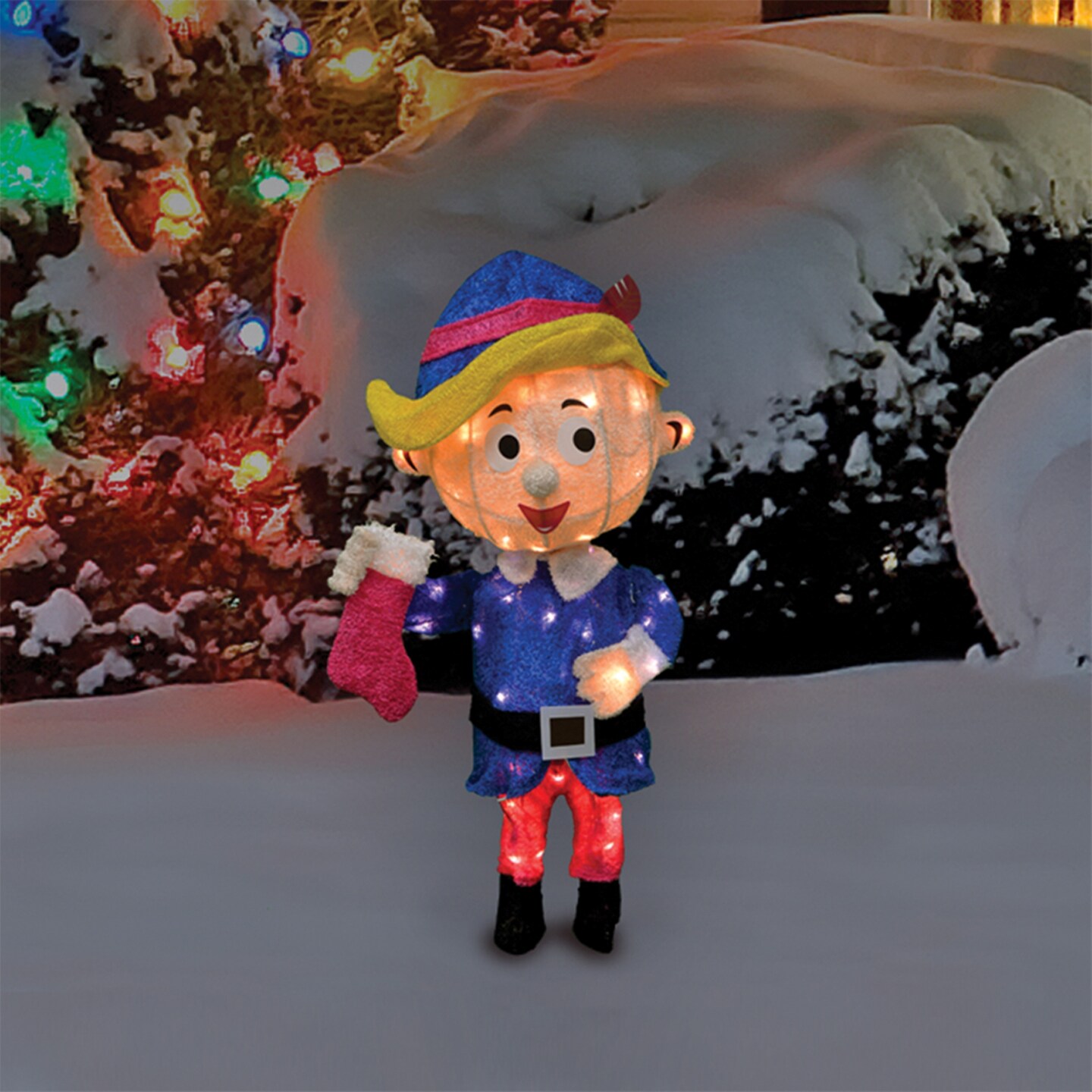 Northlight Lighted Hermey from Rudolph Outdoor Christmas Decoration - 18&#x22; - Clear LED Lights