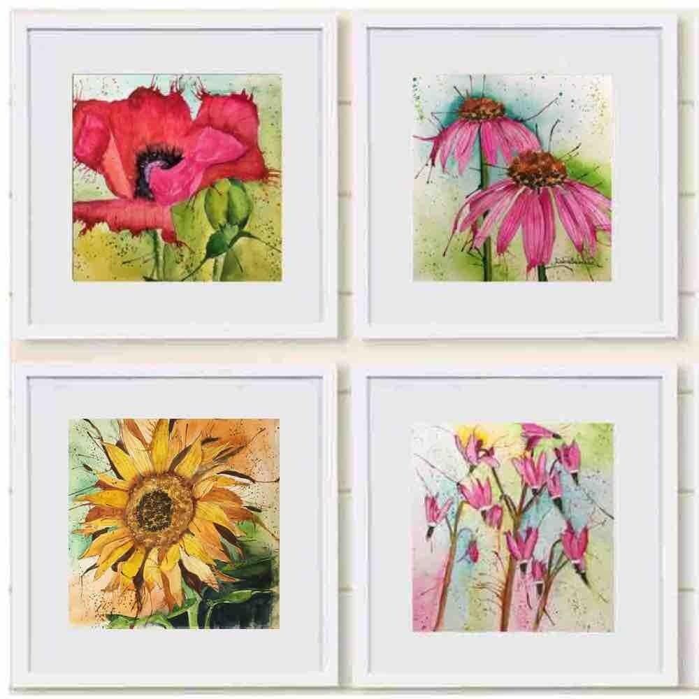 Sunflower Original Watercolor Painting. Vase of Sunflowers