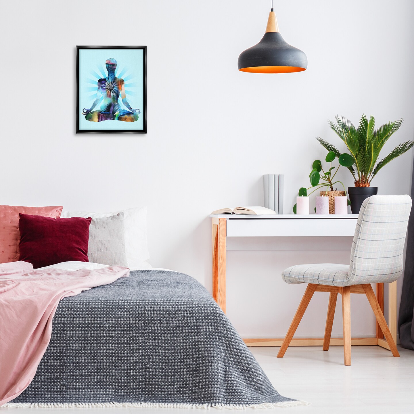 Stupell Industries Zen Meditation Pose Framed Floater Canvas Wall Art Design by Tim Parker