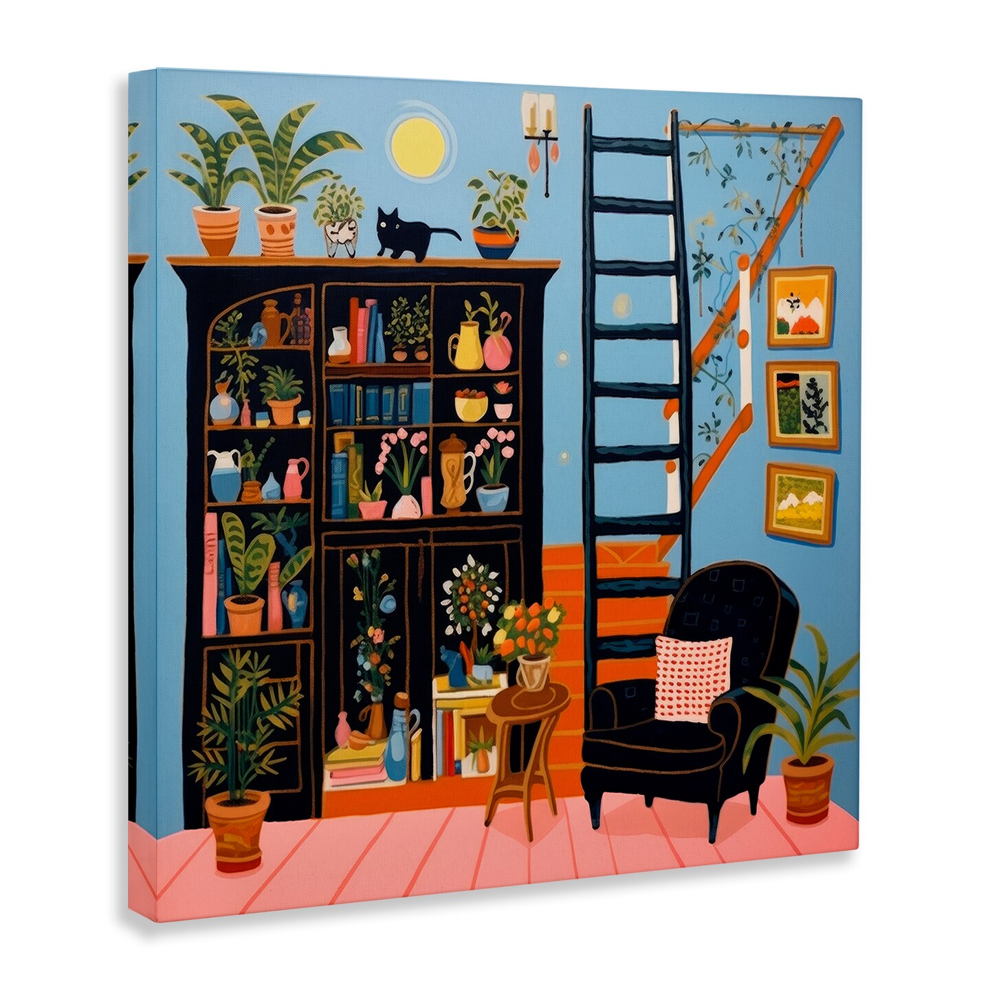 Stupell Industries Eclectic Fun Bookshelf Canvas Wall Art Design by Lazar Studio