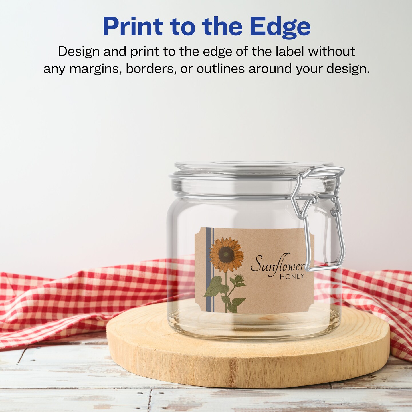Avery Kraft Brown Rectangle Scalloped Labels with Sure Feed, 2&#x22; x 3&#x22;