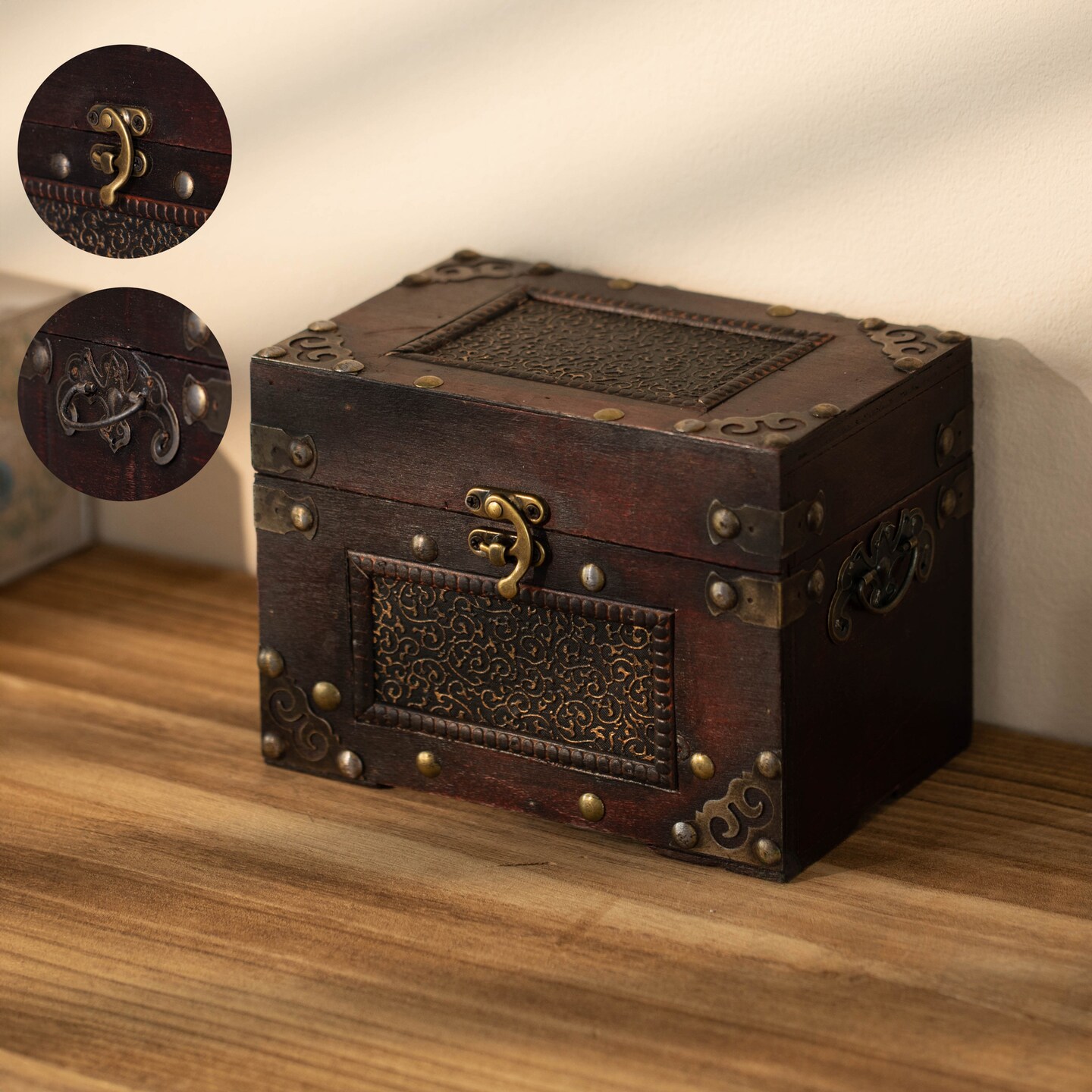Decorative Vintage Wooden Index and Recipe Card Box &#x2013; Rustic Organizer, Farmhouse Kitchen Decor, Ideal for Kitchen Countertops - Perfect Gift for Women, Weddings, and Bridal Showers