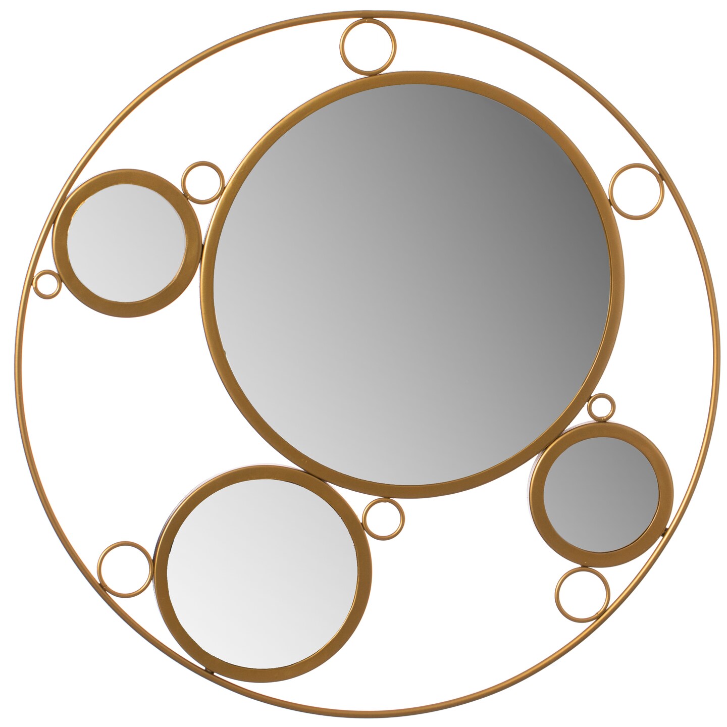 Uniquewise Decorative Metal Wall Mounted Modern Mirror - Perfect for Living Room, Bedroom, Bathroom Vanity, Entryway, or Hallway, Adding Elegance and Charm to Your Space