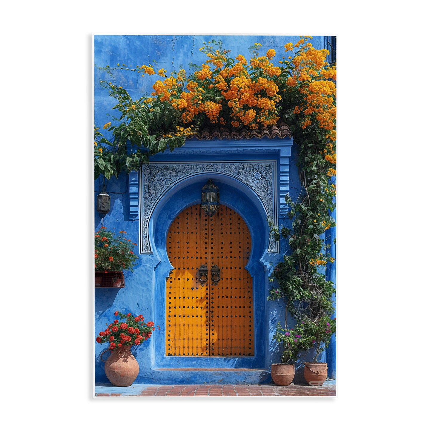 Stupell Industries Blue &#x26; Orange Architecture Wall Plaque Art Design by RB