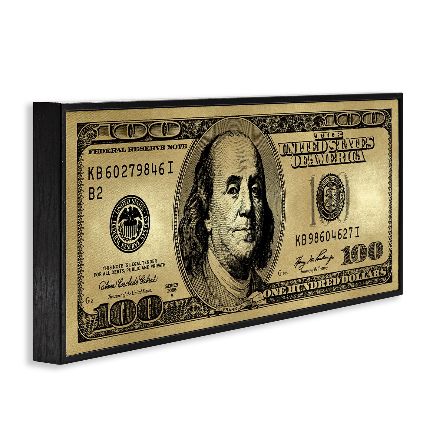 Stupell Industries Hundred Dollar Bill Framed Giclee Wall Art Design by Madeline Blake